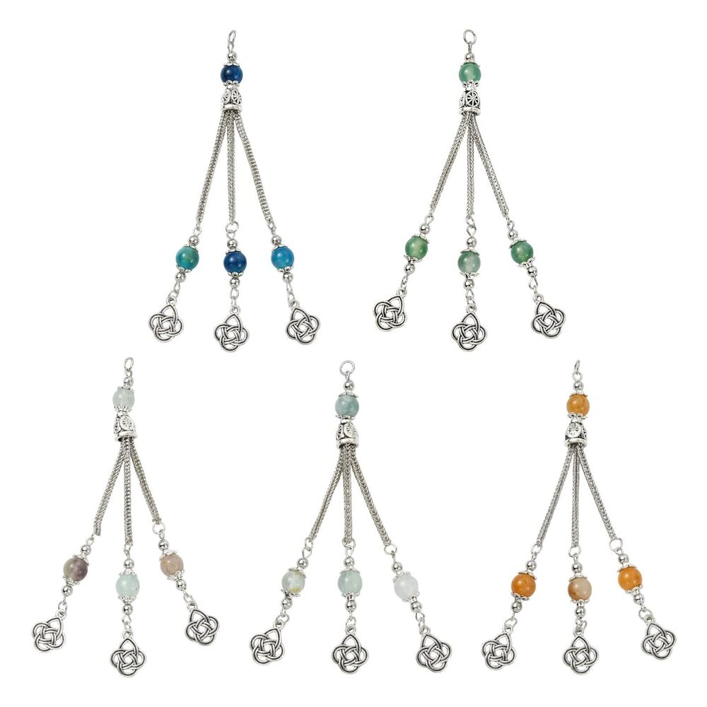 3524 10 pcs 5 Colors Antique Silver Tassel Alloy Charms Tibetan Style